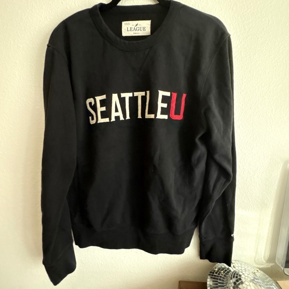 League Seattle University Crewneck Sweatshirt Black Small Seattle U Redhawks - Picture 2 of 6